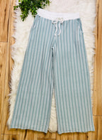 Women’s Zenana Ash Jade Striped Ribbed Pant Set