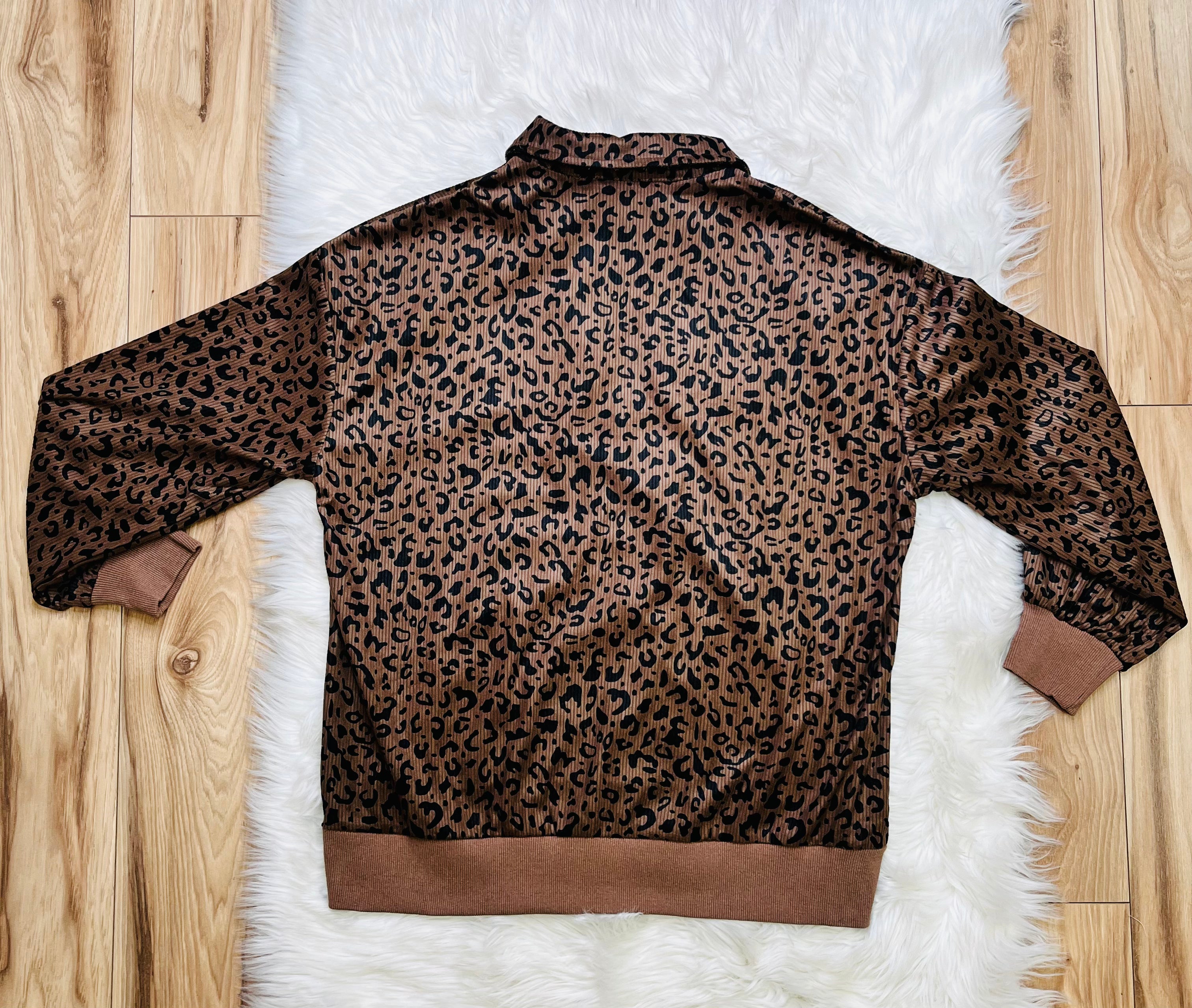 Women’s Evermmee Leopard Quarter Zip Top- True to Size