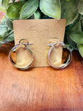 Silver Cross Hoop Earrings