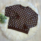 Women’s Evermmee Brown Skort Set with Polka Dots