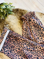 Women’s Regular and Curvy Leopard Print Pants with Pockets- True to Size