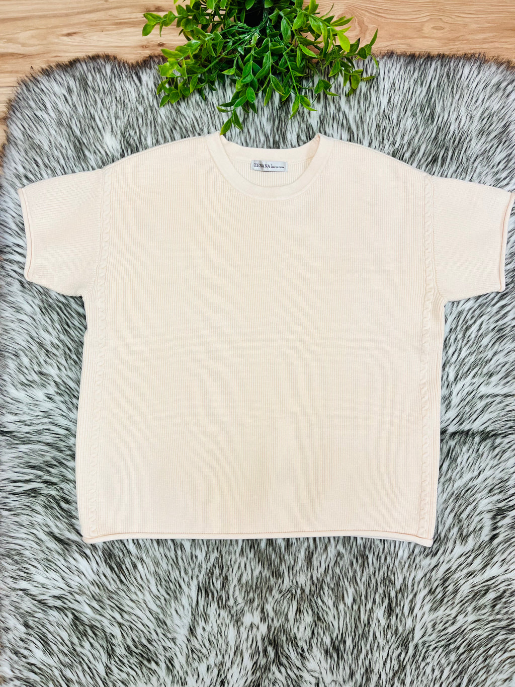 Women’s Zenana Light Beige Sweater Top-True to Size