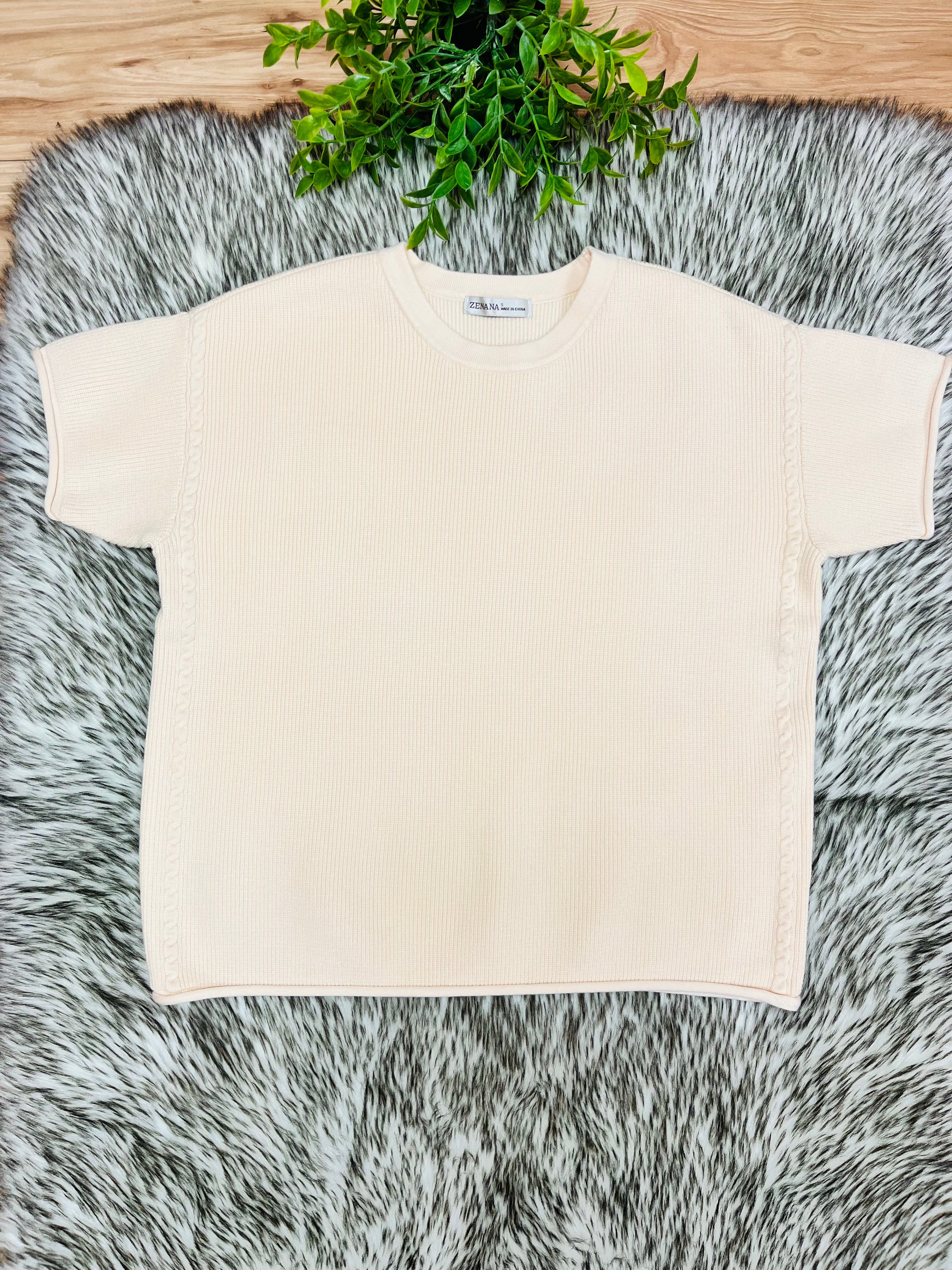Women’s Zenana Light Beige Sweater Top-True to Size