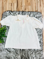 Women’s Umgee Ecru Puff Sleeve Top- True to Size