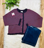 Women’s Very J Navy and Pink Stripe and Polka Dot Top- True to size