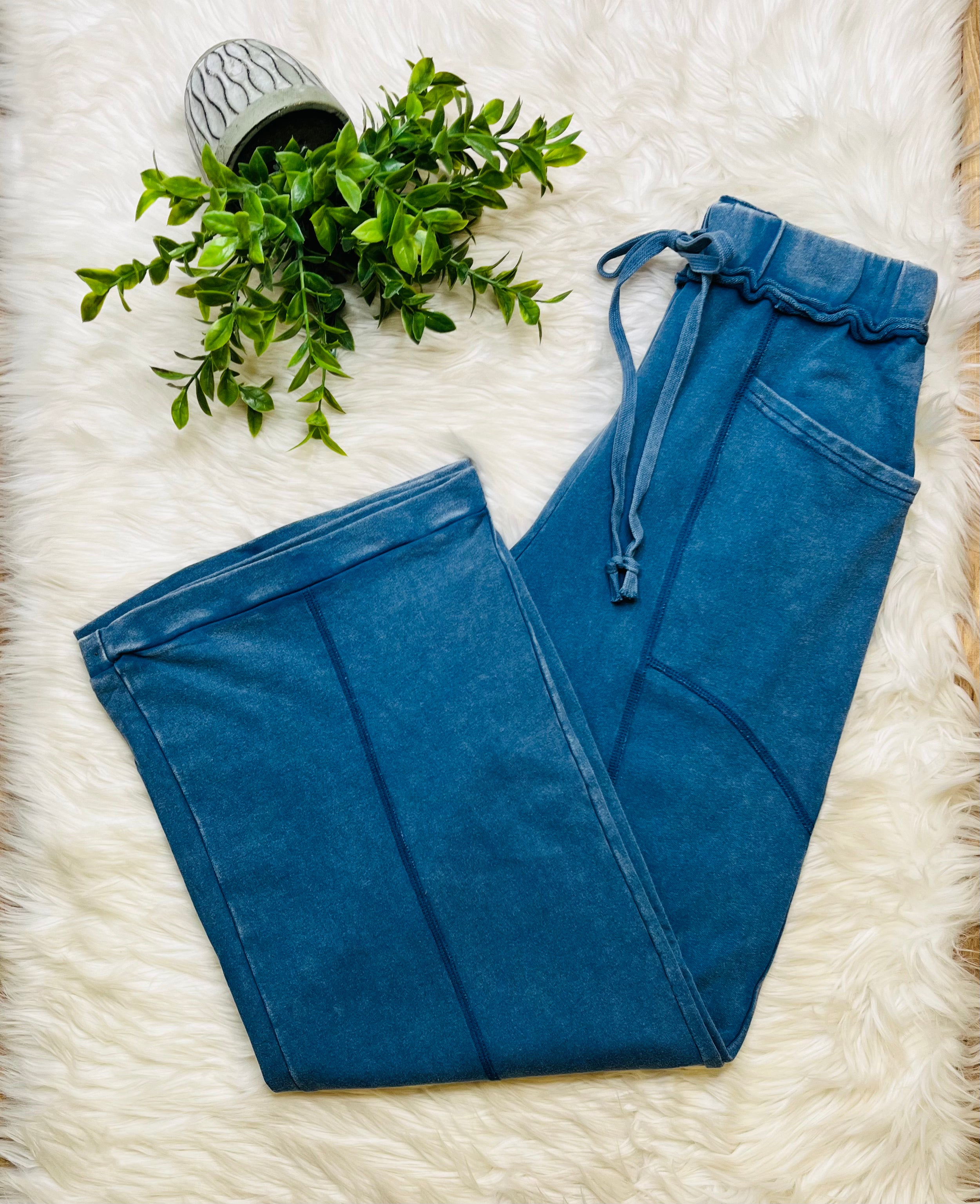Women’s Evermmee Deep Blue Drawstring Pants- True to Size