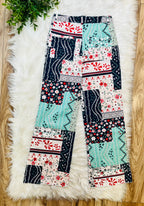 Women’s Floral Patchwork Denim Pants- True to Size