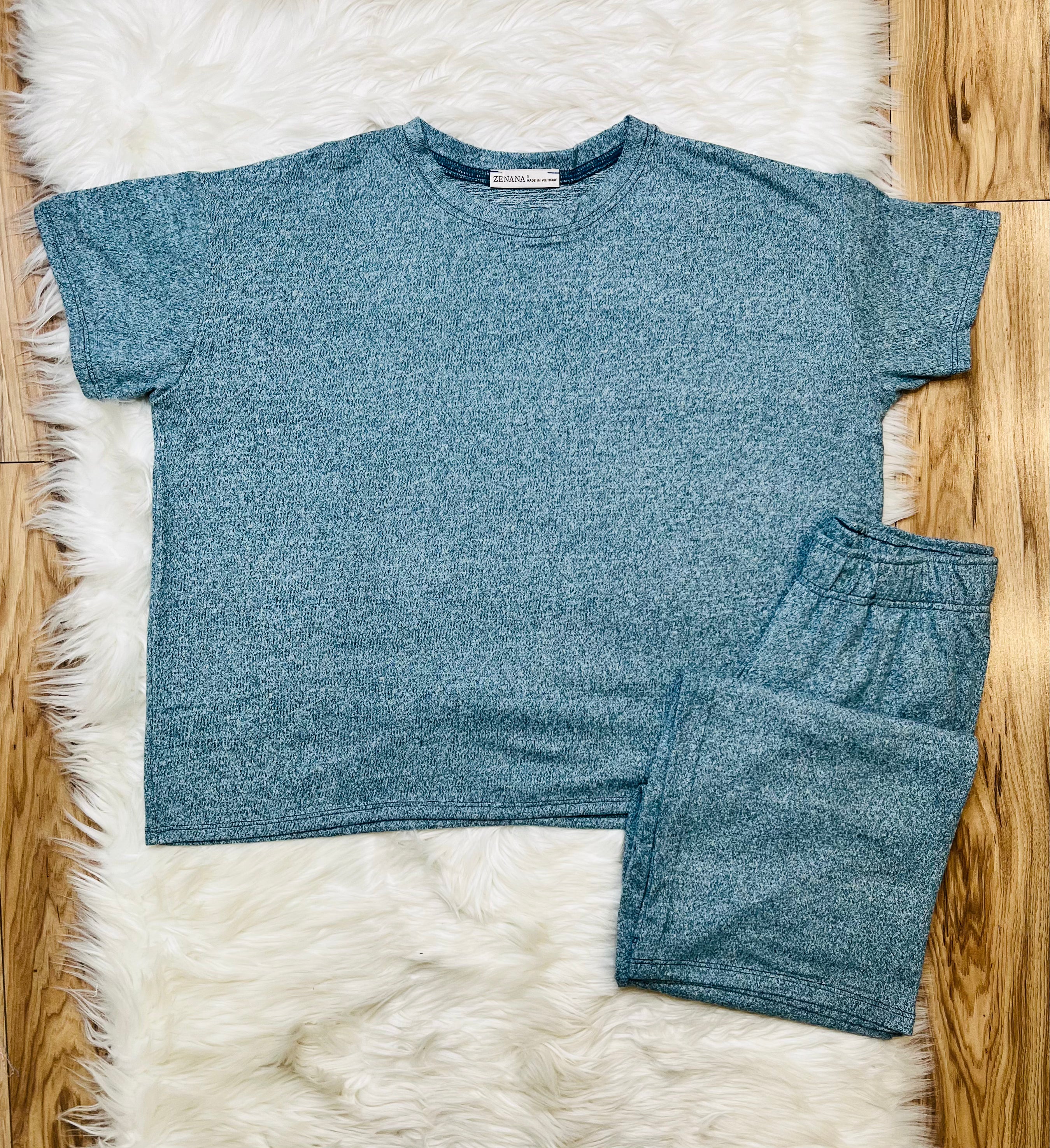 Women’s Zenana Teal Melange Pant Set