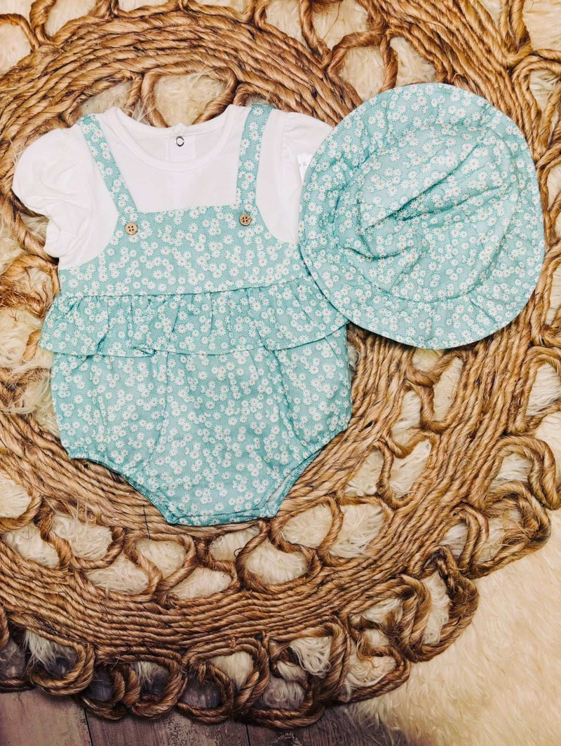 Mayoral Baby Floral One Piece with Hat - Mini Mee Boutique