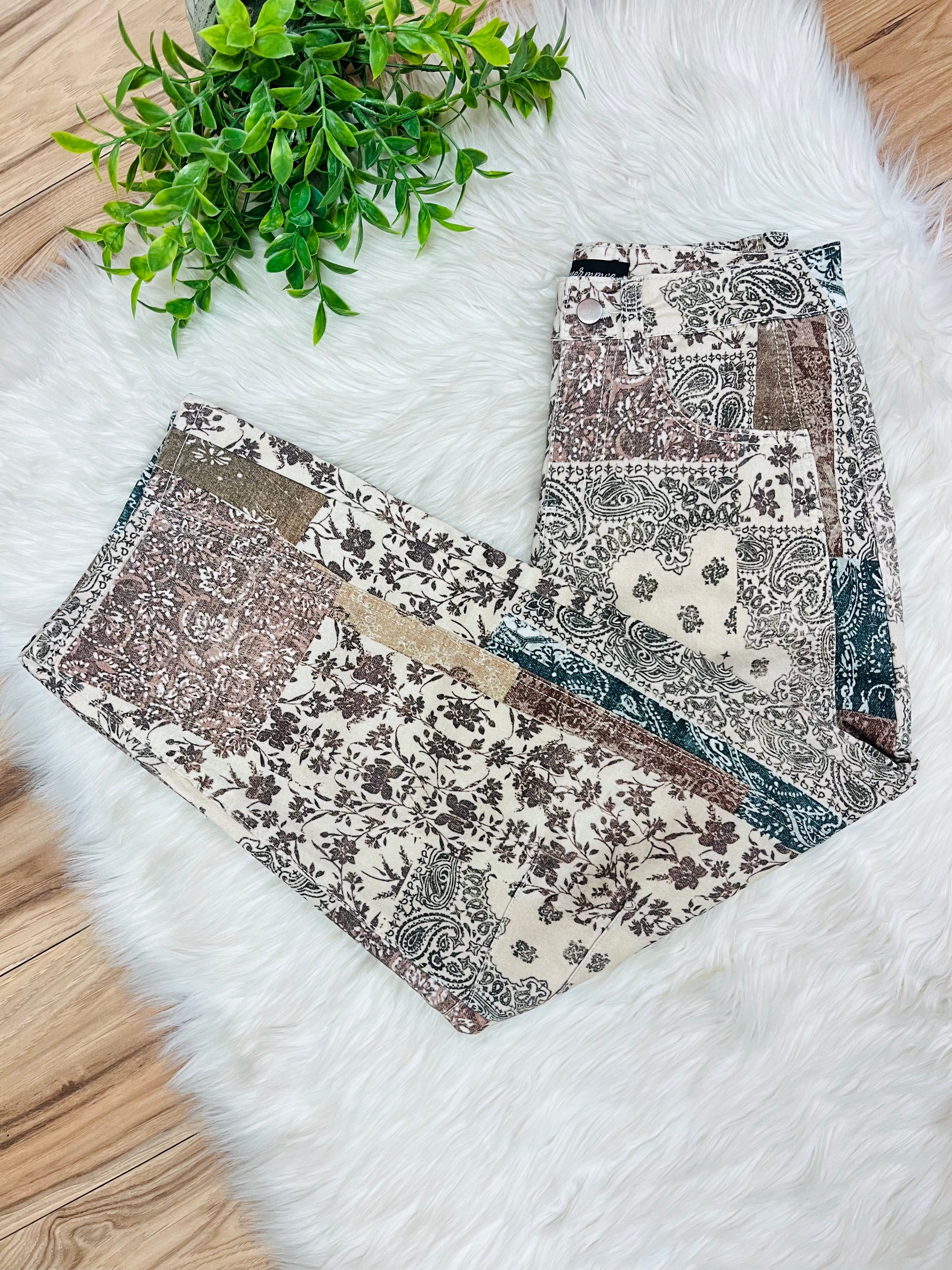 Women’s Evermmee Mixed Print Barrel Jeans