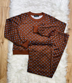 Women’s Evermmee Blue And Brown Polka Dot Set- True To Size