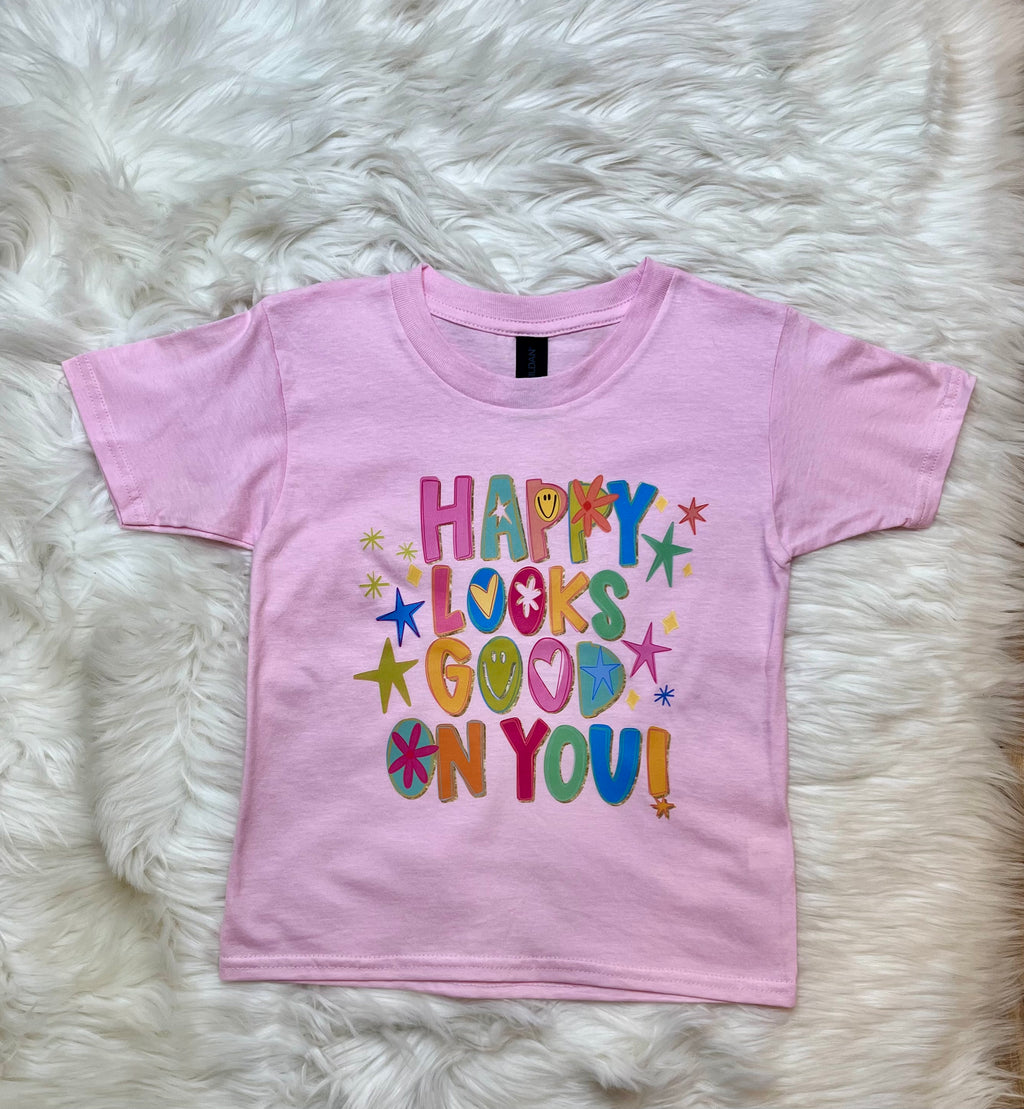 Girl’s Happy Looks Good On You Tee