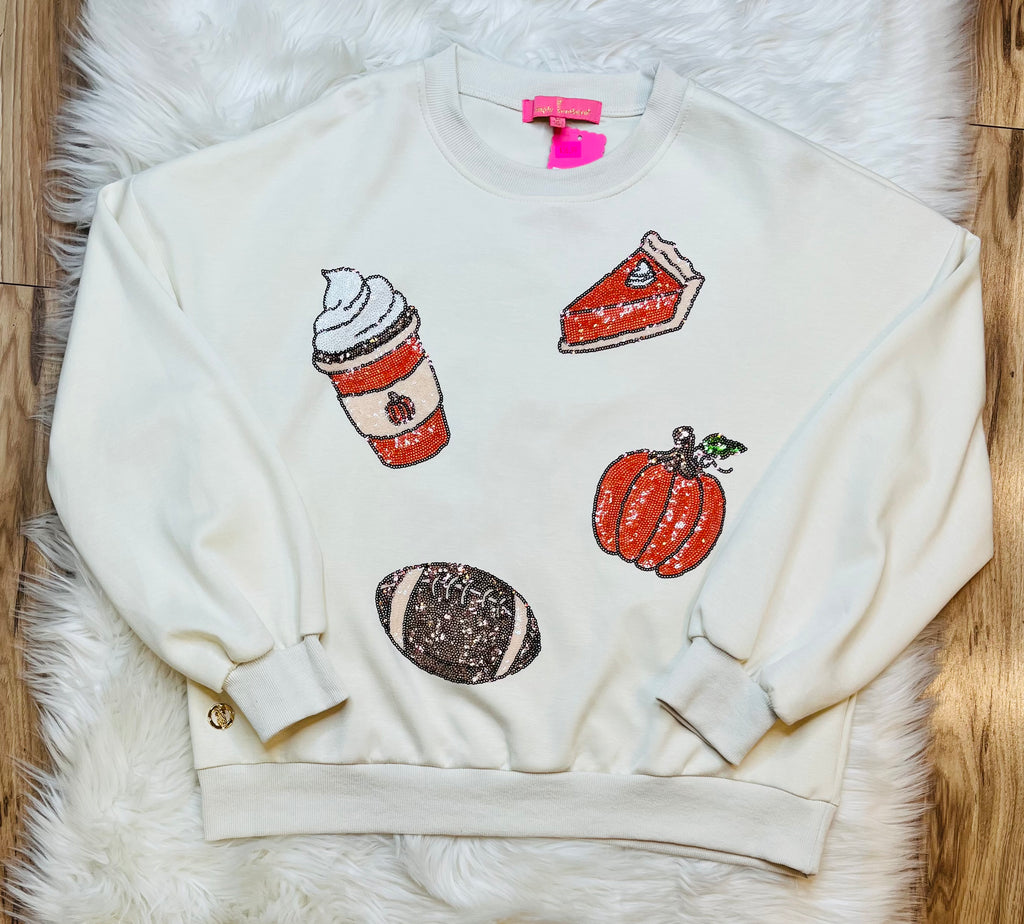 Women’s Simply Southern Fall Sequins Crewneck