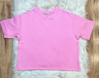 Women’s Ribbed Top and Drawstring Pant Set in Light Pink