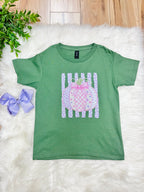 Girl’s Olive Green Mixed Print Pumpkin Tee