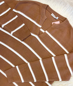 Women’s Zenana Trinity V-Neck Sweater In Dark Camel - True to Size