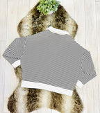 Women’s Zenana Brown & White Long Sleeve Stripped Set