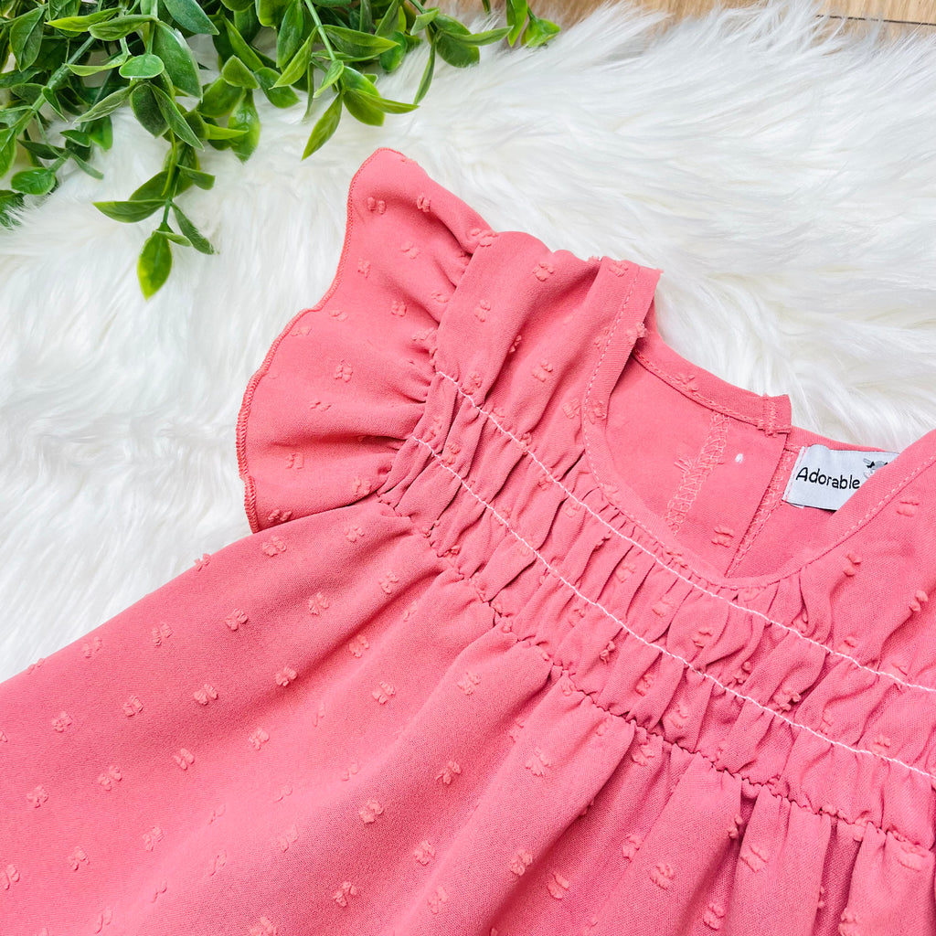 Girls Mauve Floral Short Set