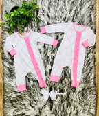 Girl’s Pink Bow Zipper Sleeper