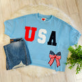 Women’s Blue 4th of July Patch Pullover Top