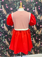 Women’s Jodifl Red Stripe Puff Sleeve Dress with Bow Ties