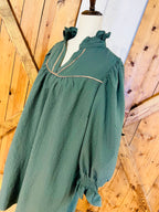 Women’s Umgee Hunter Green  Curvy V Neck Textured Dress- Loose Fit