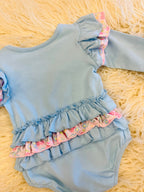 Girl’s Floral Cowgirl Boot Bubble Romper