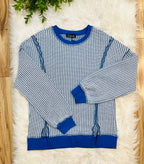 Women’s Evermmee Royal Blue Reverse Stitch Top