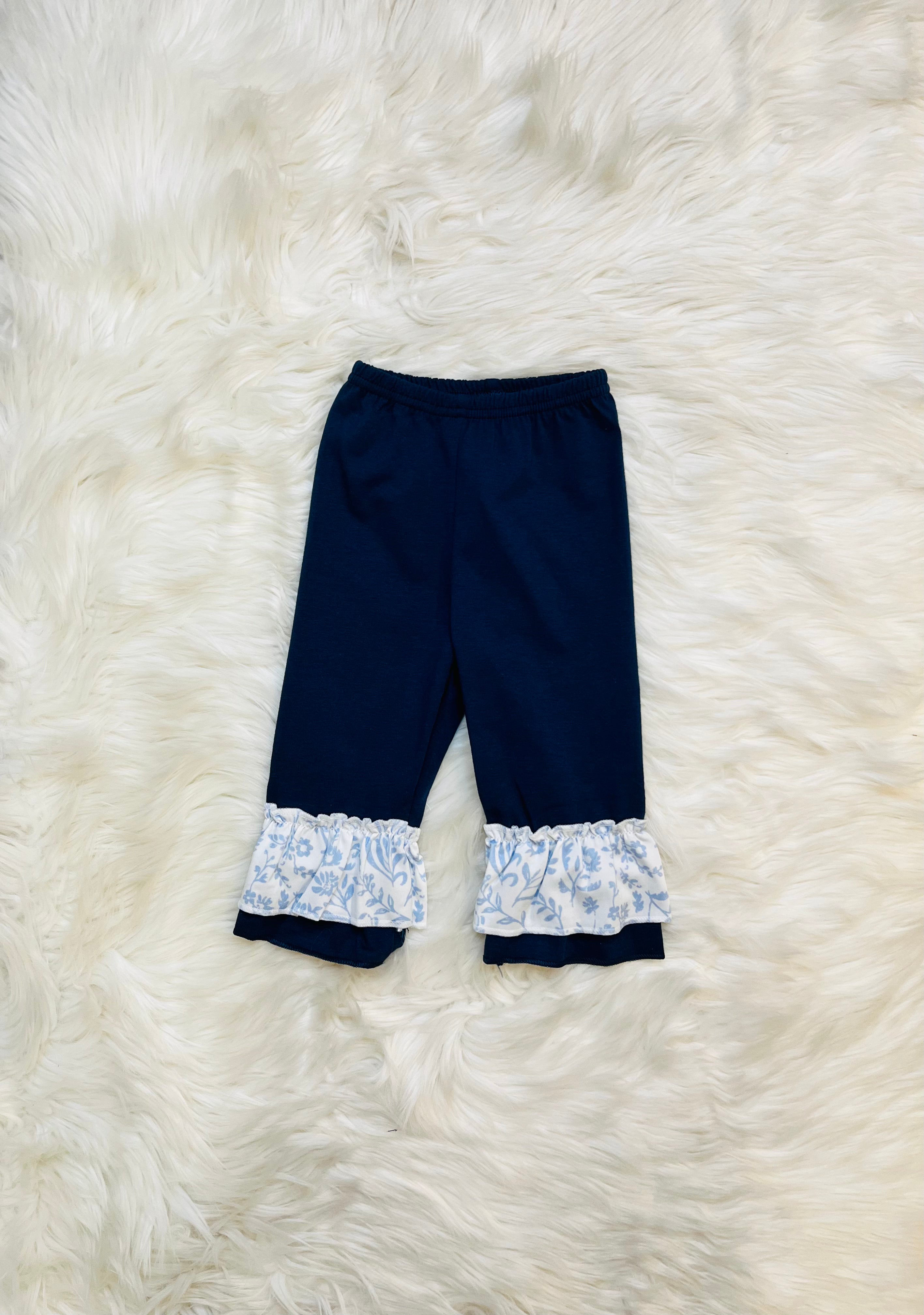 Girl’s Periwinkle and Navy Outfit Set