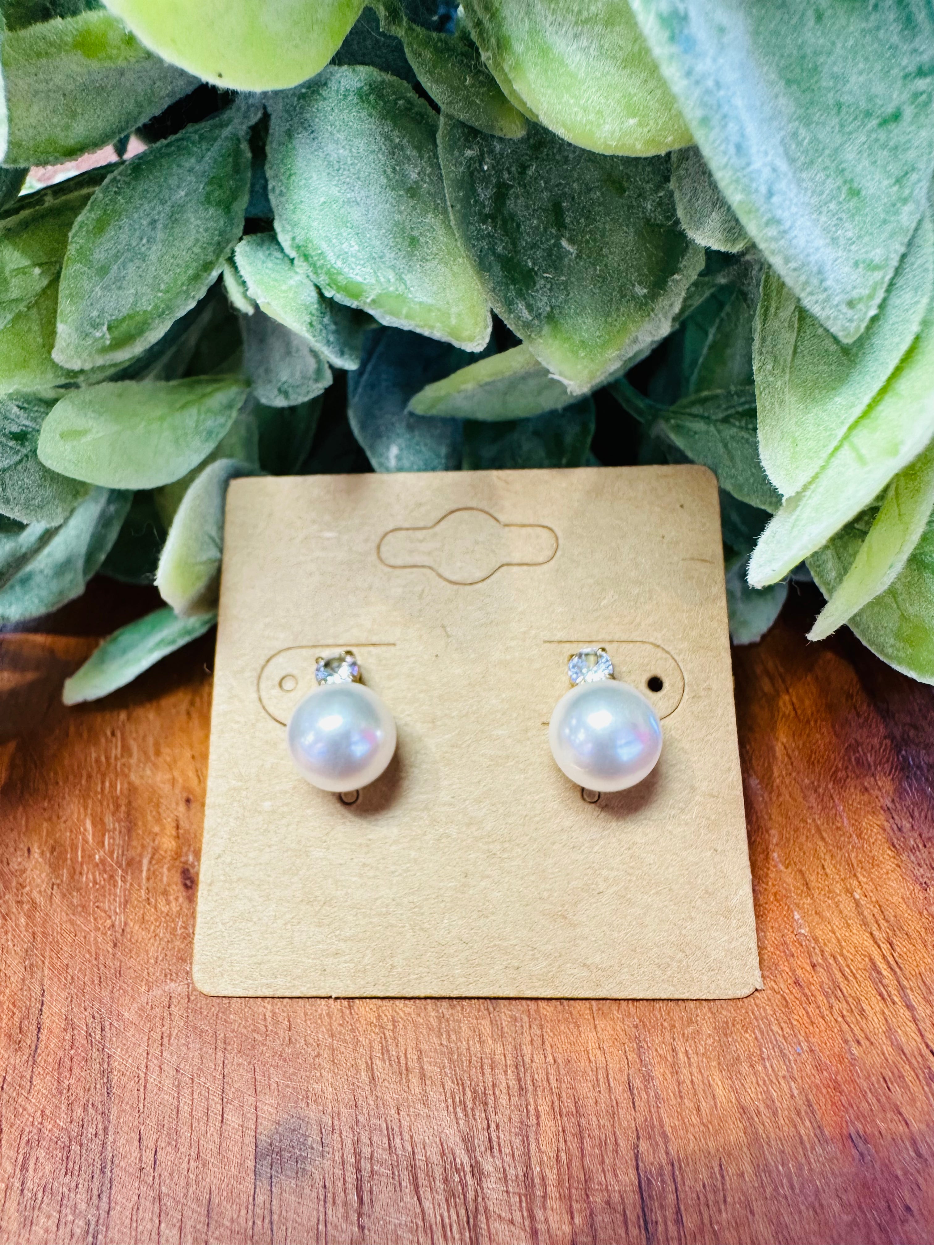 Gold Diamond and Pearl Earrings