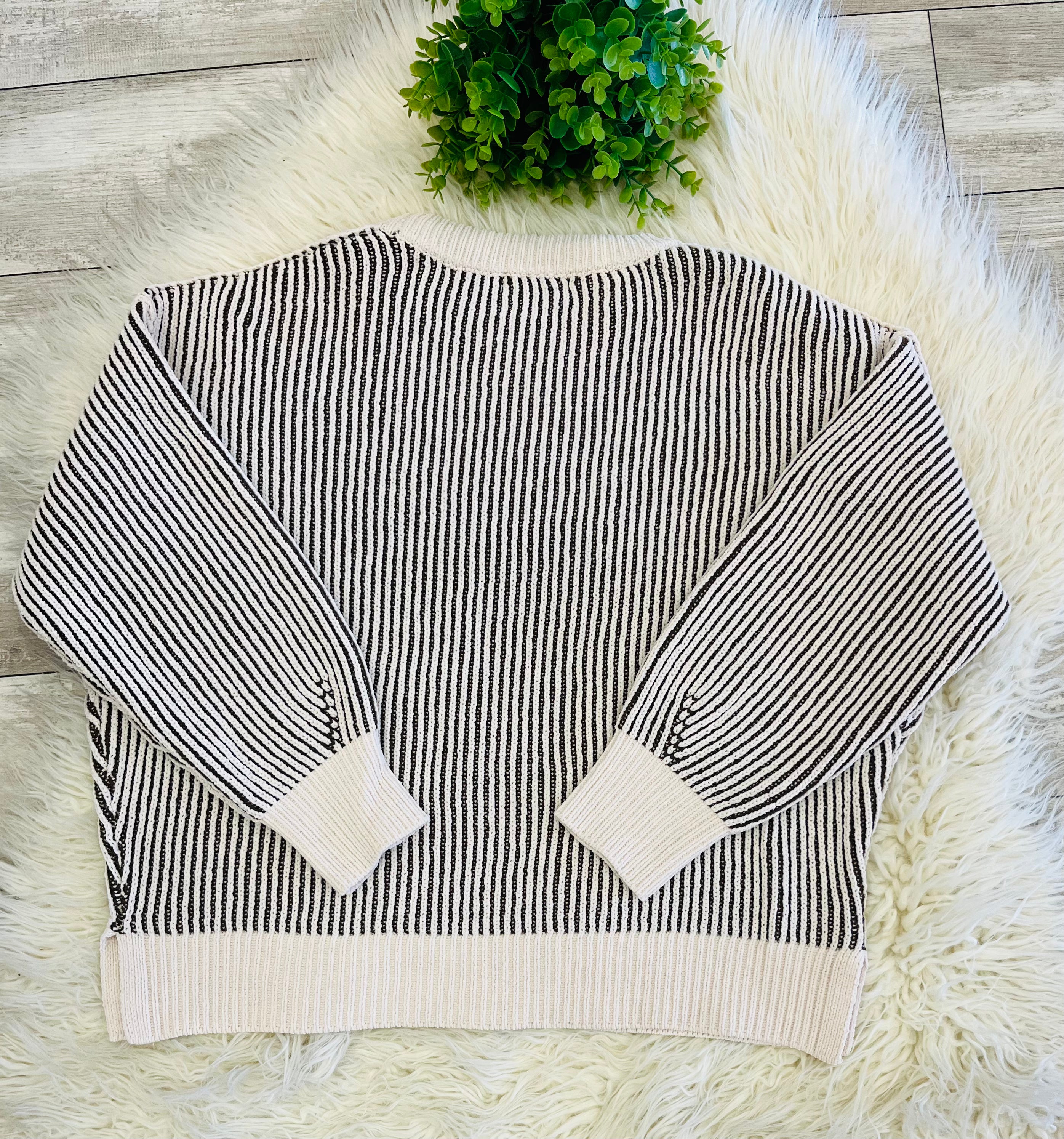 Women’s Zenana Brown Ribbed Sweater Top - True to size