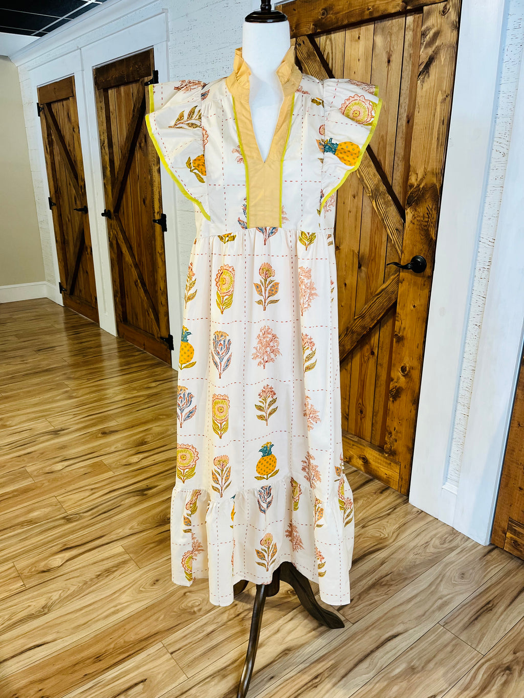 Women’s Umgee Yellow Floral Midi Dress