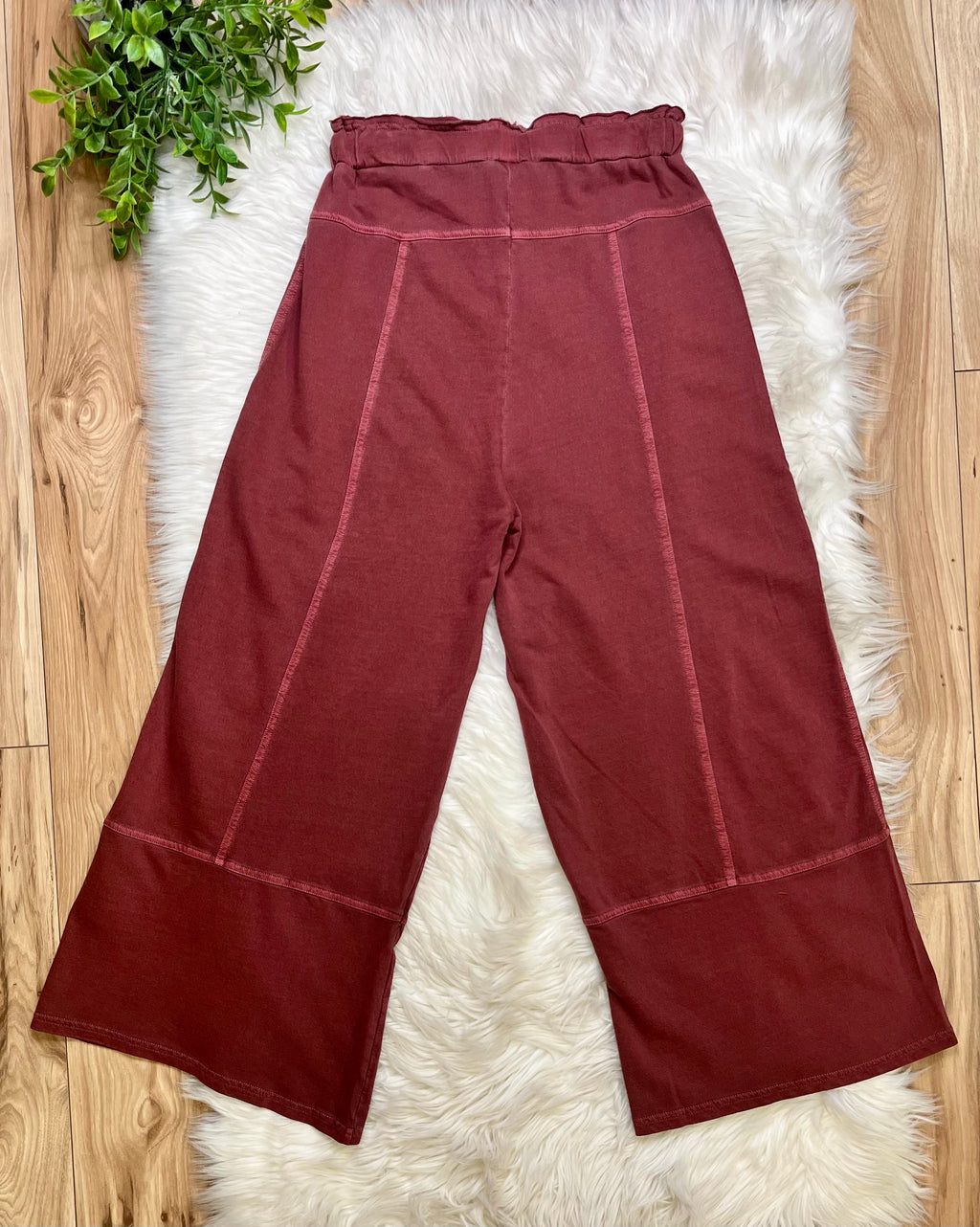 Women’s Zenana Exposed Seam Rust Drawstring Pants- True to Size