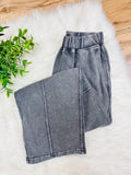 Women’s Evermmee Charcoal Grey Acid Wash Barrel Petite/Crop Pants-True to Size