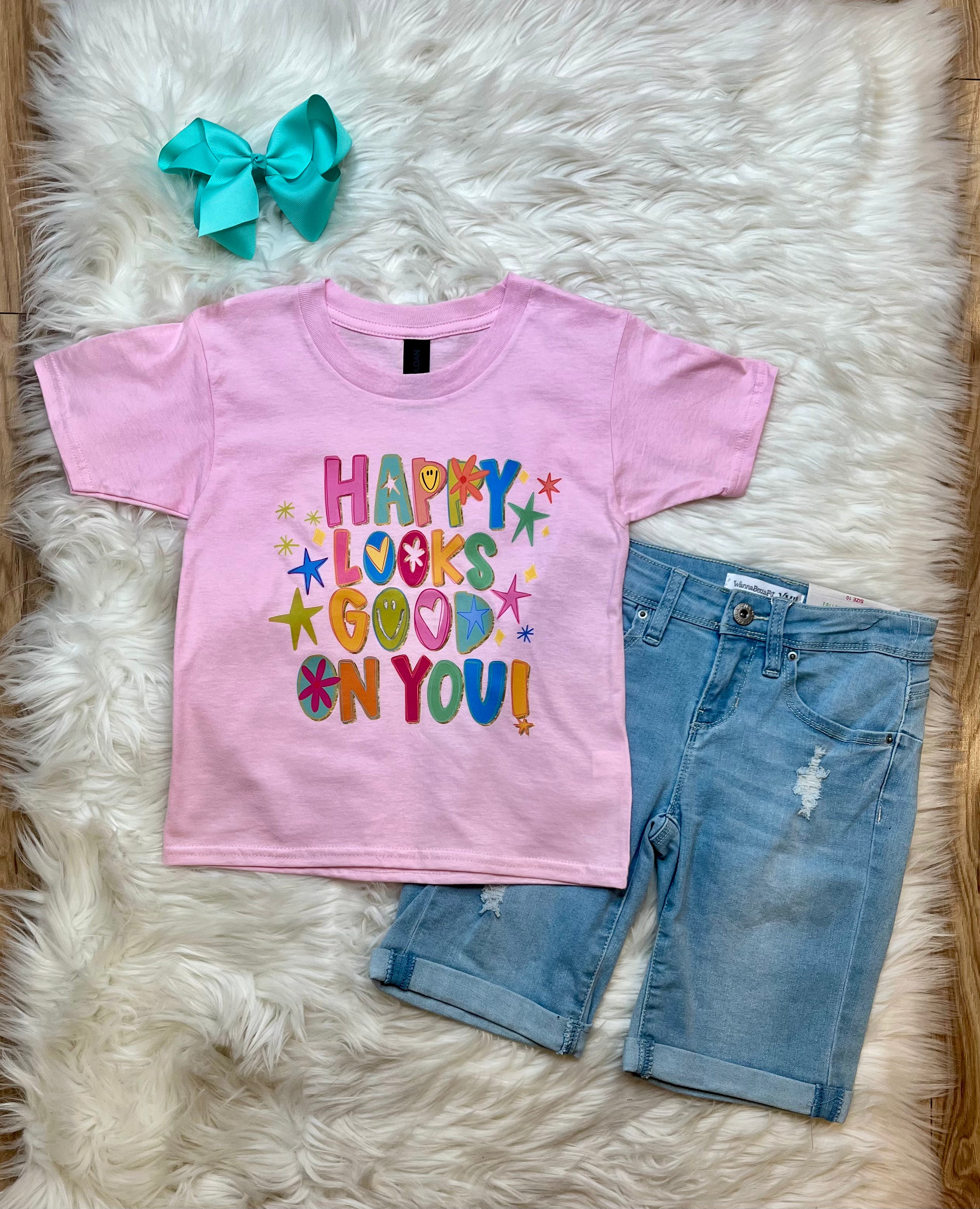 Girl’s Happy Looks Good On You Tee