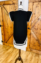 Women’s GiGiO Black V Neck Embroidered Design Dress