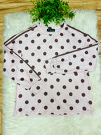 Women’s Evermmee Light Pink & Brown Polka Dot Pant Set- True to Size
