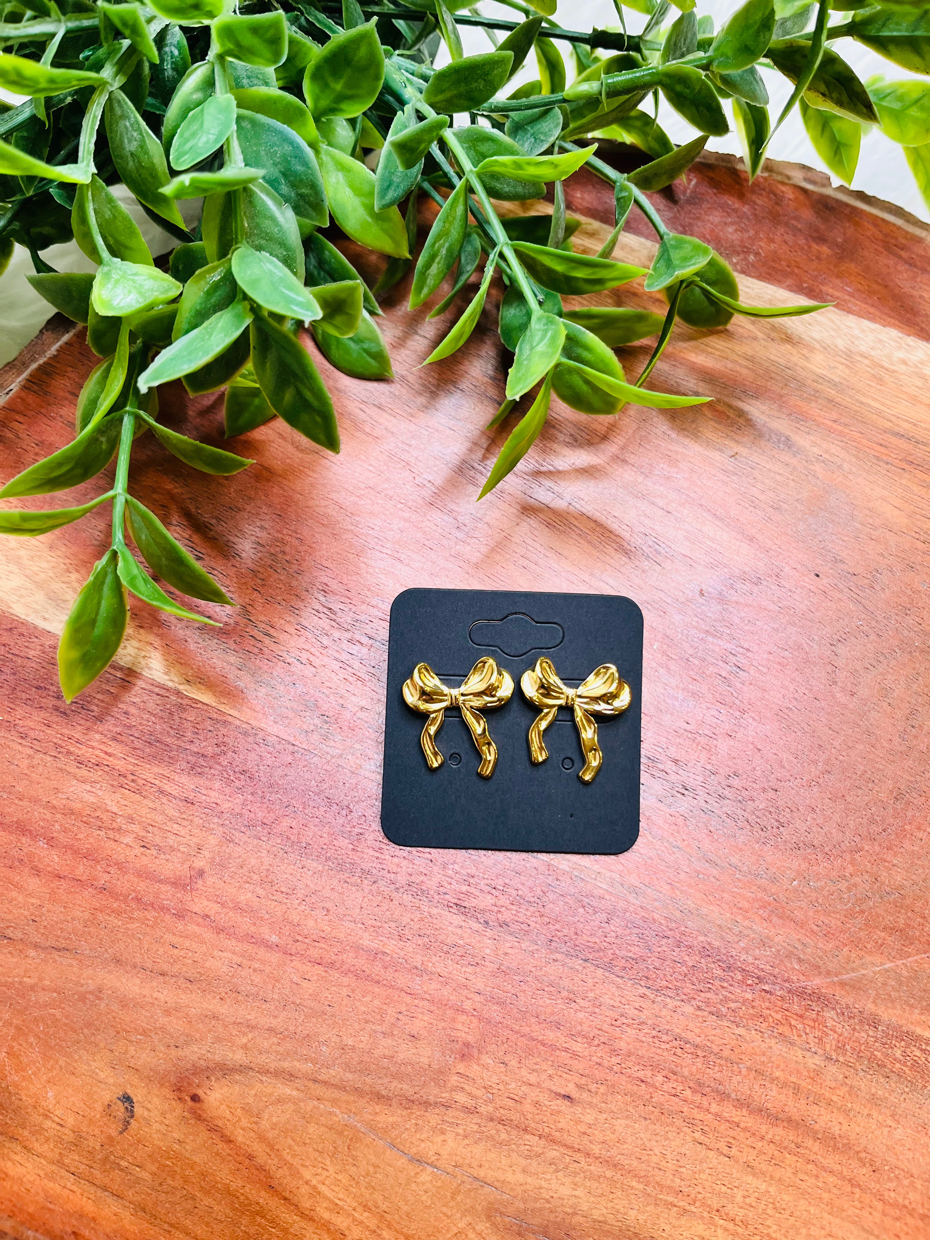 Women’s Gold Dipped Bow Earrings