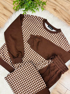 Women’s Evermmee Brown Gingham Print Set-True to Size