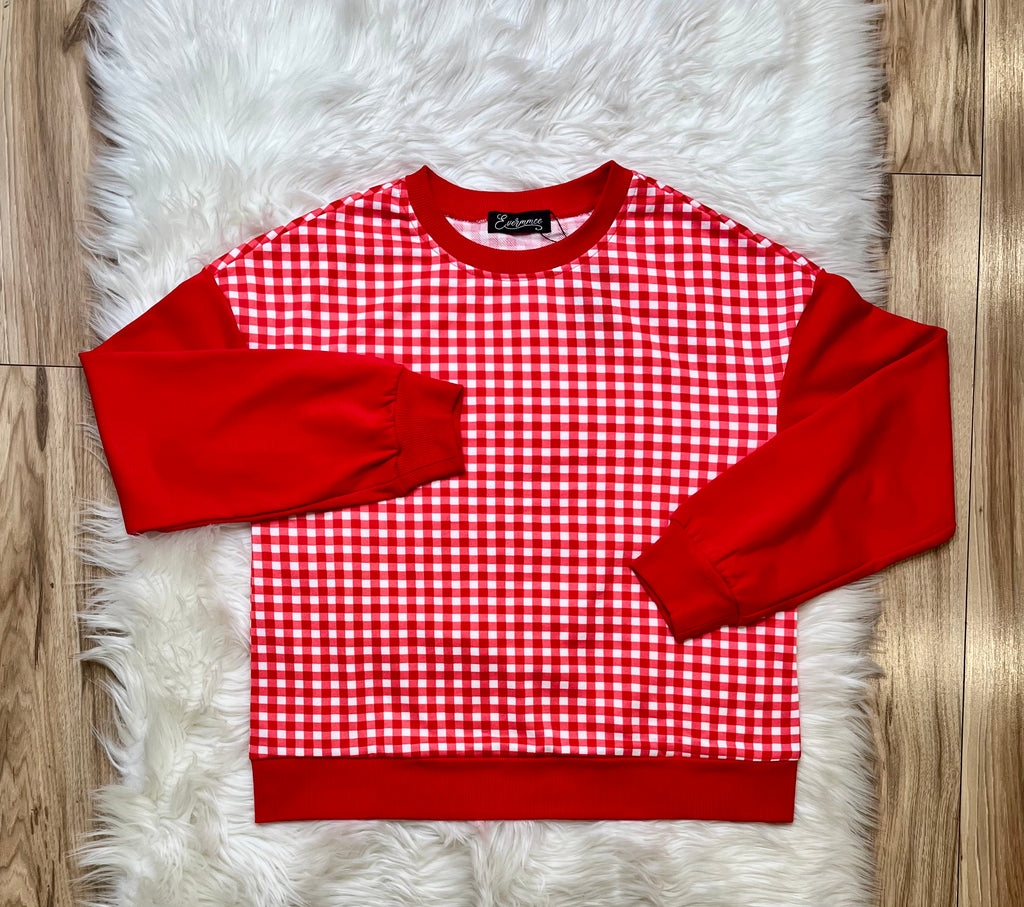 Women’s Evermeee Red Gingham Pant Set- True to Size