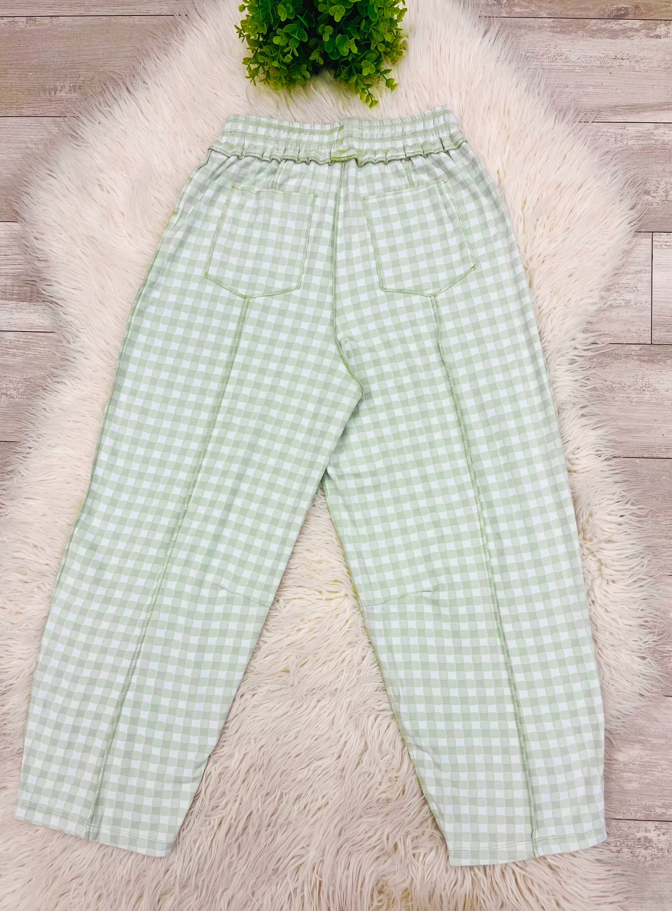 Women’s Anniewear Light Sage Barrel Knit Pants - True to Size