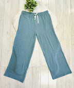 Women’s Zenana Blue Grey Ribbed Set