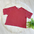 Women’s Burgundy Ribbed Top and Drawstring Pant Set