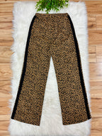 Women’s Anniewear Cheetah Print Pants with Black Stripe Detail- True to Size