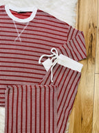 Women’s Zenana Rust Striped Ribbed Pant Set