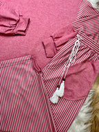 Women’s Evermmee Mauve Stripe Pant Set- True To Size