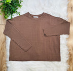 Women’s Zenana Brown Ribbed Short Set