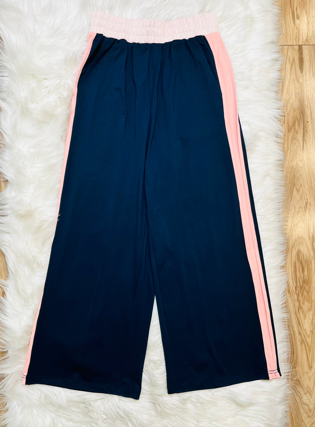 Women’s Evermmee Navy and Light Pink Pant Set