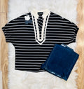 Women’s Evermmee Black Stripe Top