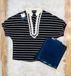 Women’s Evermmee Black Stripe Top